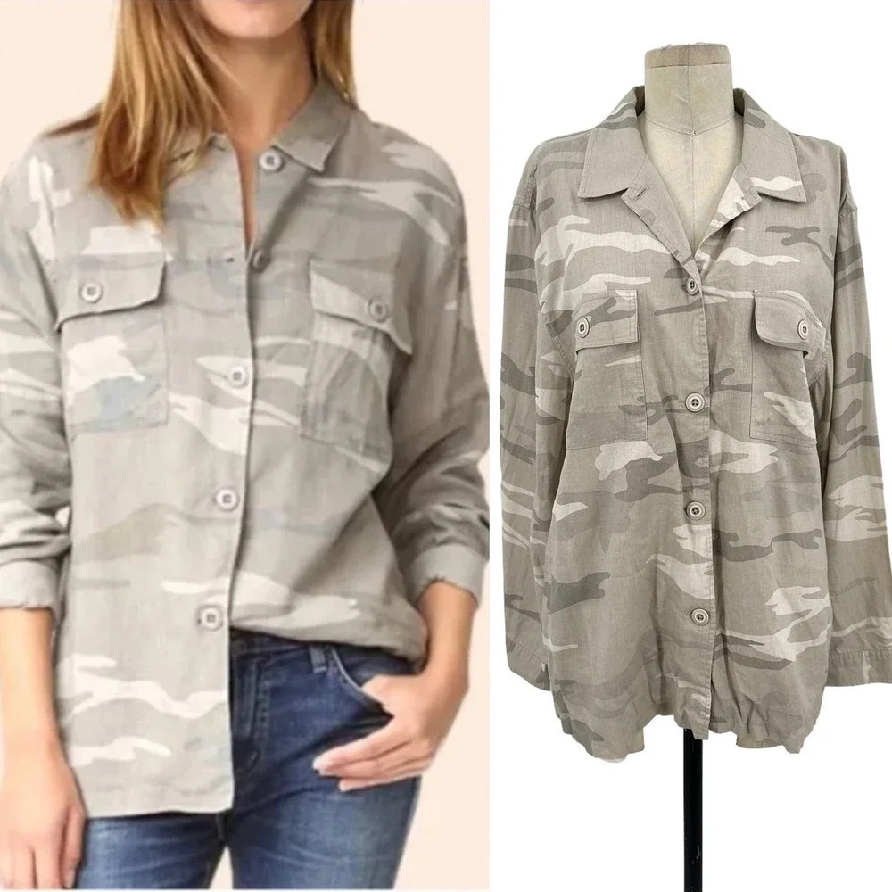 Rails Everett Button‎ Down Shirt Desert Camo Print Size Large